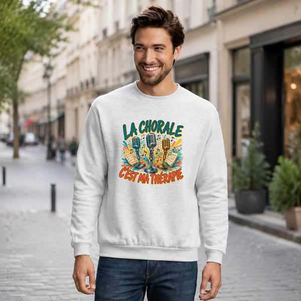 Sweat Gris Chiné La chorale c'est ma thérapie