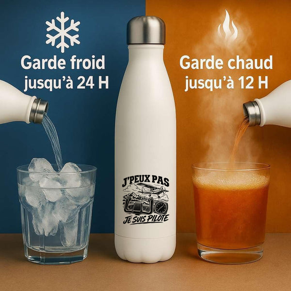 Gourde Isotherme J’peux pas je suis Pilote