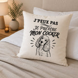 Housse de Coussin J’peux pas je préfère mon Cocker