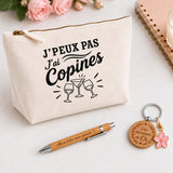 Coffret Cadeau J’peux pas j’ai Copines – Trousse, stylo bambou et porte-clés