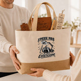 Coffret Cadeau J’peux pas je suis Esthéticienne – Sac jute, carnet, stylo, porte-clés et marque-page