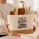 Coffret Cadeau J’peux pas je pars à New York – Sac jute, carnet, stylo, porte-clés et marque-page
