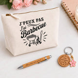 Coffret Cadeau J’peux pas j’ai Barbecue – Trousse, stylo bambou et porte-clés