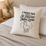 Housse de Coussin J’peux pas je préfère mon Lama