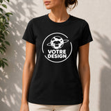 T-shirt femme noir - Votre design - Planetee