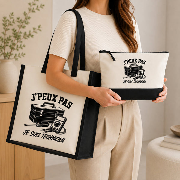 Ensemble Cabas et Trousse J’peux pas je suis Technicien