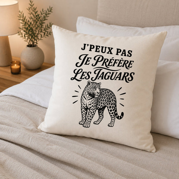 Housse de Coussin J’peux pas je préfère les Jaguars