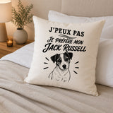 Housse de Coussin J’peux pas je préfère mon Jack Russell