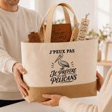 Coffret Cadeau J’peux pas je préfère les Pélicans – Sac jute, carnet, stylo, porte-clés et marque-page