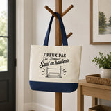 Grand Sac Cabas Fond Bleu J’peux pas j’ai Saut en hauteur