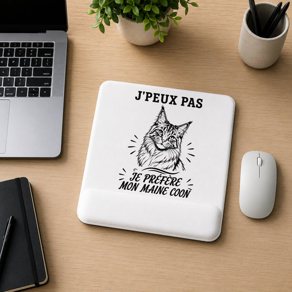 Tapis de Souris J’peux pas je préfère mon Maine Coon