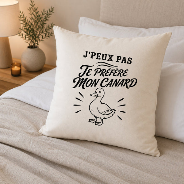 Housse de Coussin J’peux pas je préfère mon Canard