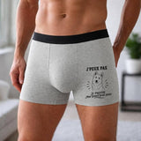 Boxer Homme J’peux pas je préfère mon Berger Blanc Suisse – Impression devant