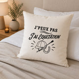 Housse de Coussin J’peux pas j’ai Équitation