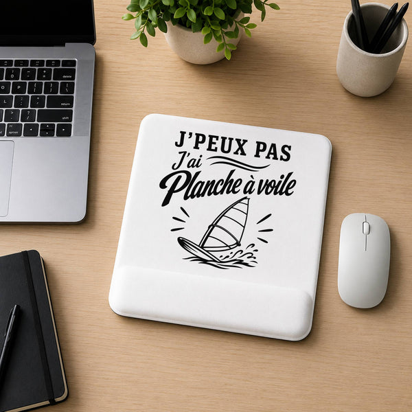 Tapis de Souris J’peux pas j’ai planche à voile J'peux pas minimaliste