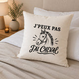 Housse de Coussin J’peux pas j’ai Cheval