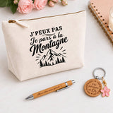 Coffret Cadeau J’peux pas je pars à la Montagne – Trousse, stylo bambou et porte-clés