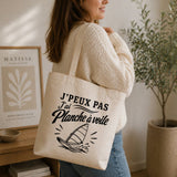 Tote Bag Beige J’peux pas j’ai planche à voile J'peux pas minimaliste