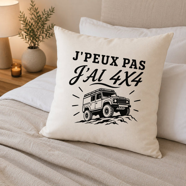 Housse de Coussin J’peux pas j’ai 4x4