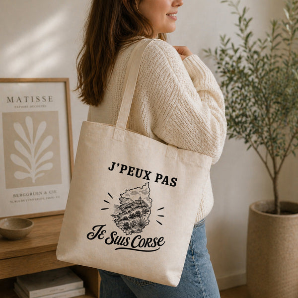 Tote Bag Beige J’peux pas je suis Corse