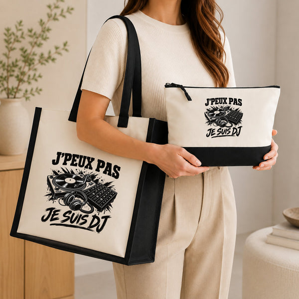 Ensemble Cabas et Trousse J’peux pas je suis DJ
