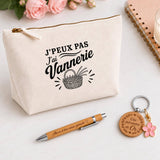 Coffret Cadeau J’peux pas j’ai Vannerie – Trousse, stylo bambou et porte-clés
