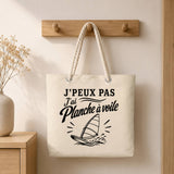 Grand Sac Cabas Beige J’peux pas j’ai planche à voile J'peux pas minimaliste