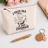 Coffret Cadeau J’peux pas je suis Cuisinier – Trousse, stylo bambou et porte-clés