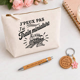 Coffret Cadeau J’peux pas j’ai Train miniature – modélisme ferroviaire (train) – Trousse, stylo bambou et porte-clés