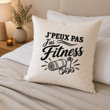 Housse de Coussin J’peux pas j’ai Fitness