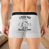 Boxer Homme J’peux pas je suis Tailleur de pierre – Impression au dos