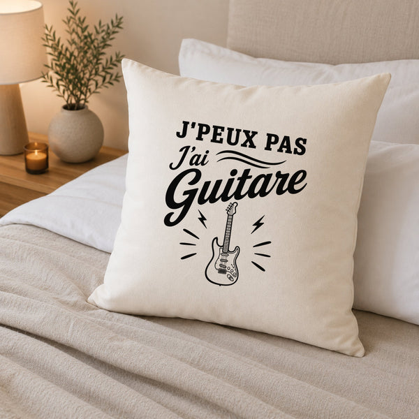Housse de Coussin J’peux pas j’ai Guitare – guitare électrique