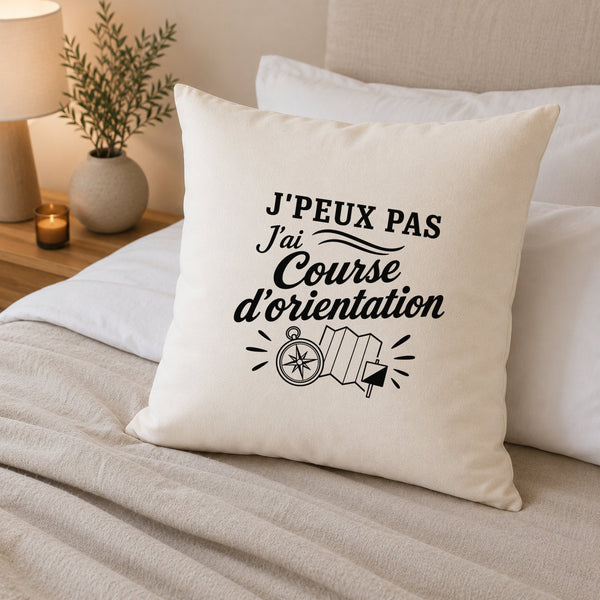 Housse de Coussin J’peux pas j’ai Course d’orientation