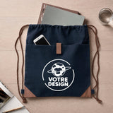 Sac à dos avec pochette avant bleu marine - Votre design - Planetee