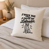 Housse de Coussin J’peux pas je préfère mon Labrador