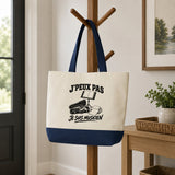 Grand Sac Cabas Fond Bleu J’peux pas je suis Musicien