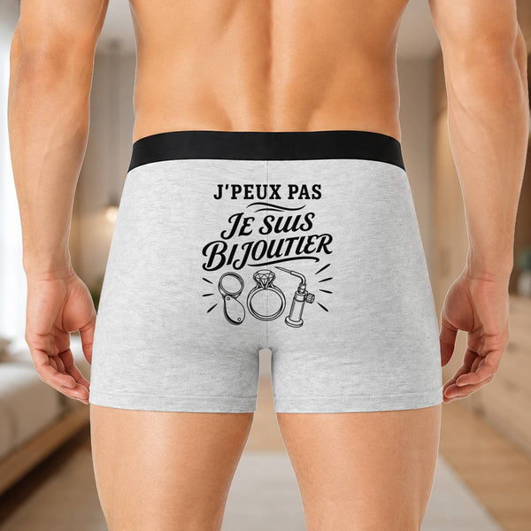 Boxer Homme J’peux pas je suis Bijoutier – Impression au dos