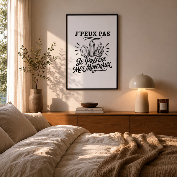 Poster J’peux pas je préfère mes Minéraux