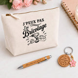 Coffret Cadeau J’peux pas j’ai Bricolage – Trousse, stylo bambou et porte-clés