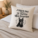 Housse de Coussin J’peux pas je préfère mon Beauceron