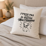 Housse de Coussin J’peux pas je préfère mon Chihuahua