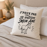 Housse de Coussin J’peux pas je préfère mon Âne