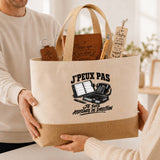 Coffret Cadeau J’peux pas je suis Assistante de direction – Sac jute, carnet, stylo, porte-clés et marque-page