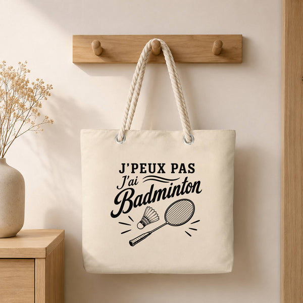 Grand Sac Cabas Beige J’peux pas j’ai Badminton