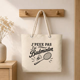 Grand Sac Cabas Beige J’peux pas j’ai Badminton