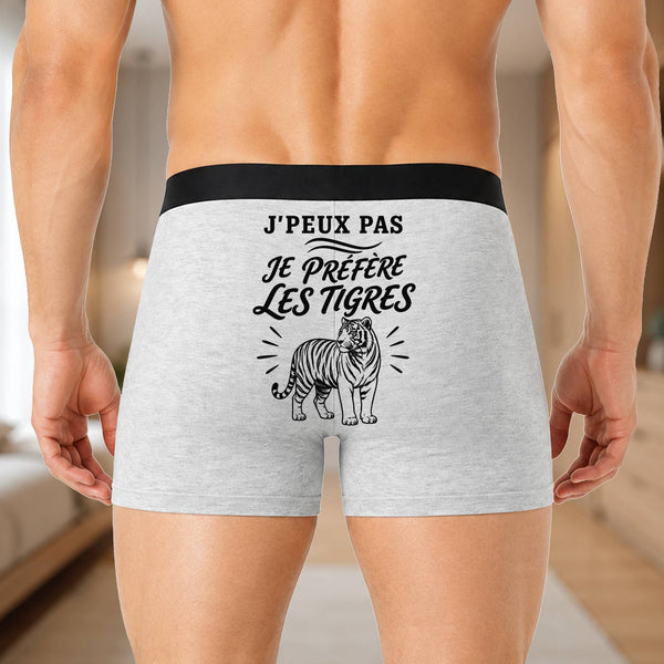 Boxer Homme J’peux pas je préfère les Tigres – Impression au dos