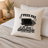 Housse de Coussin J’peux pas je suis Graphiste