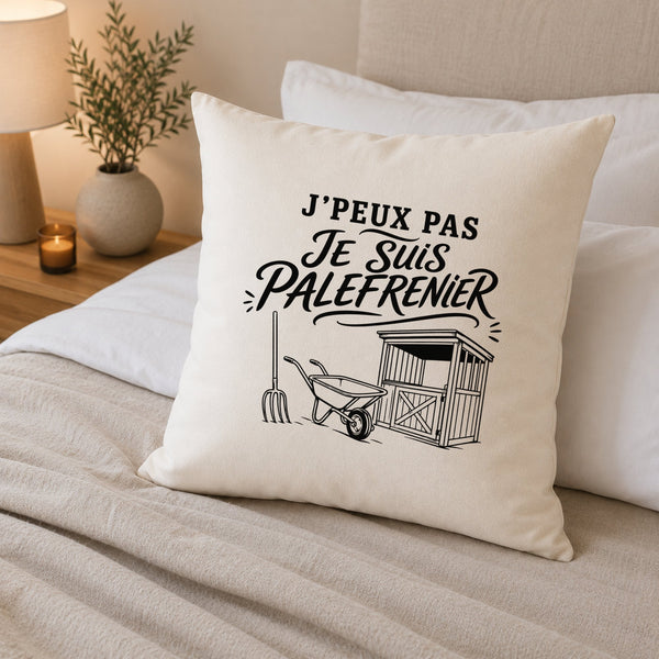 Housse de Coussin J’peux pas je suis Palefrenier