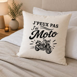 Housse de Coussin J’peux pas j’ai Moto