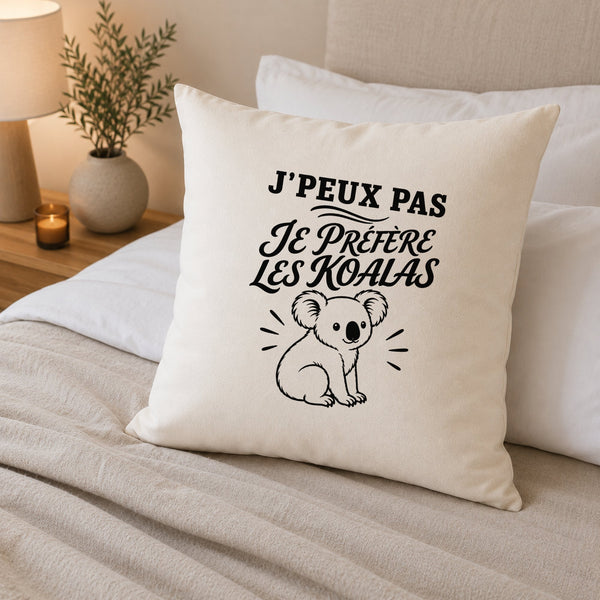 Housse de Coussin J’peux pas je préfère les Koalas